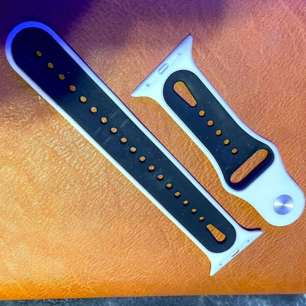 Sporty Apple iWatch Bands, two-toned 40mm-44mm.
